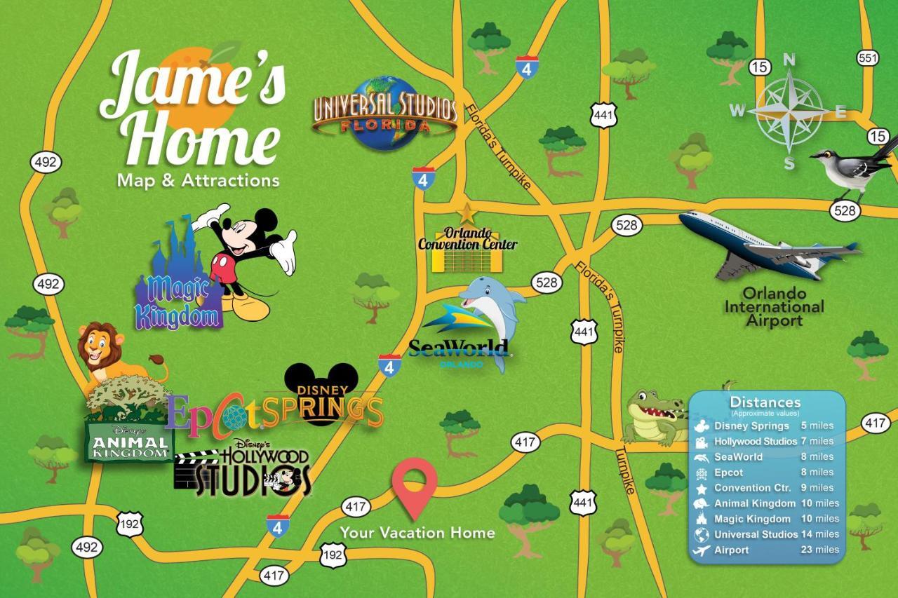 C - New 4 Bedroom Home - 5 Miles To Disney - Free Water Park - Private Pool Kissimmee Exterior foto